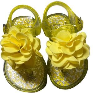 Stepping Stones Yellow Floral sandals girls toddler 4